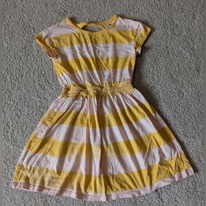 Tea Collection Yellow and White Striped Kids Dress Size 6